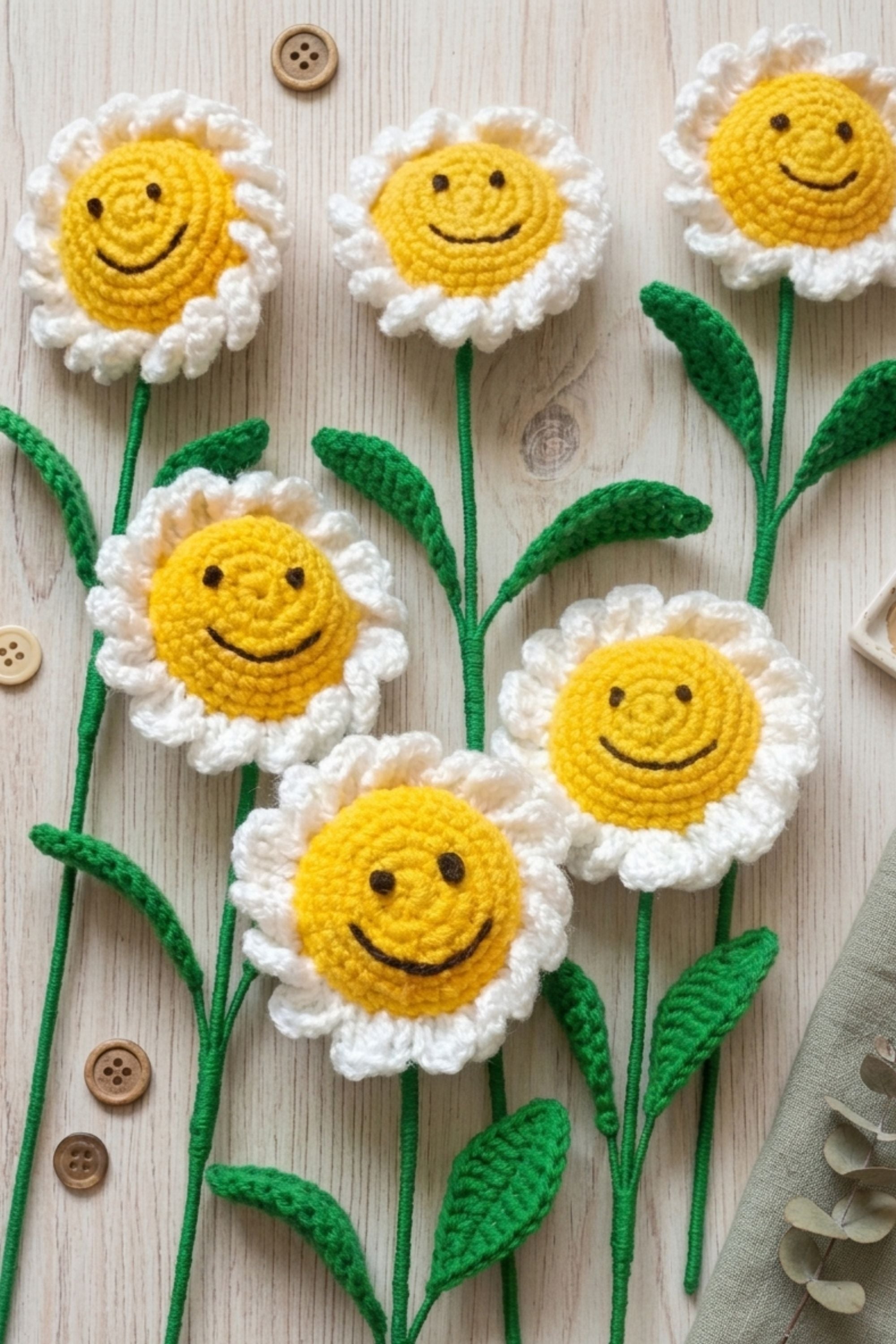 Crochet Sunflower with Smile