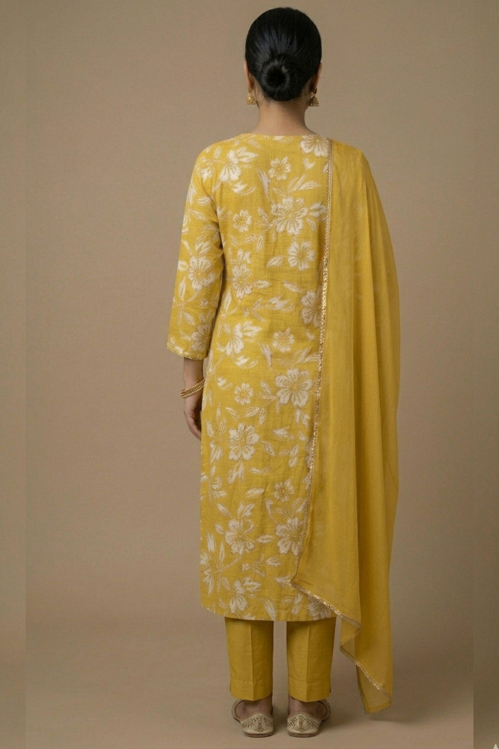 100% Pura Cotton Straight Floral Kurti Set
