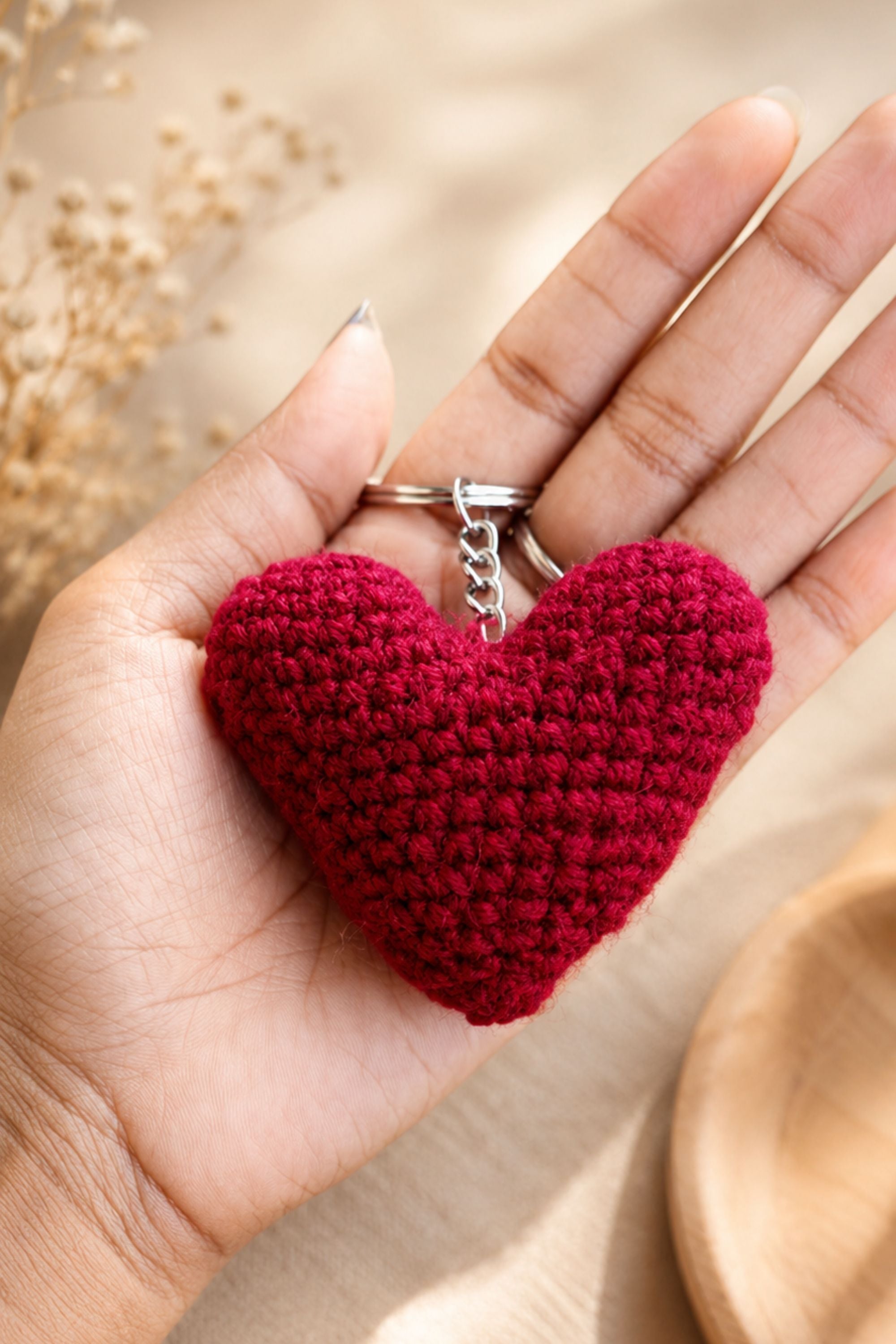 Heart-Shape Keychain | Crochet Keychain