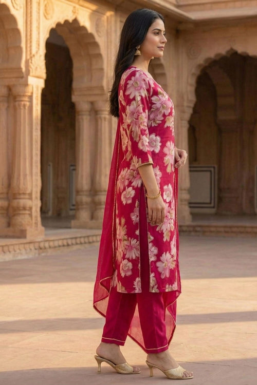 100% Pure Cotton Straight Kurti Set - Handwork